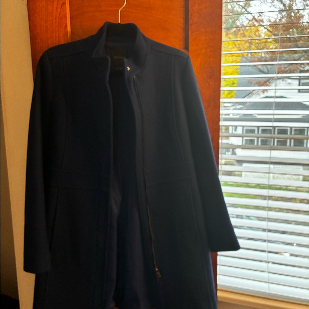 Theory Women's Navy Wool and Cashmere Coat